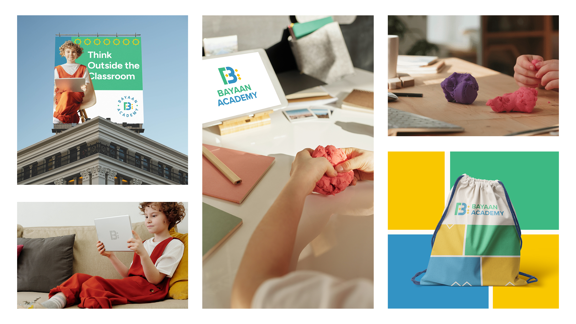 Bayaan Academy brand collage
