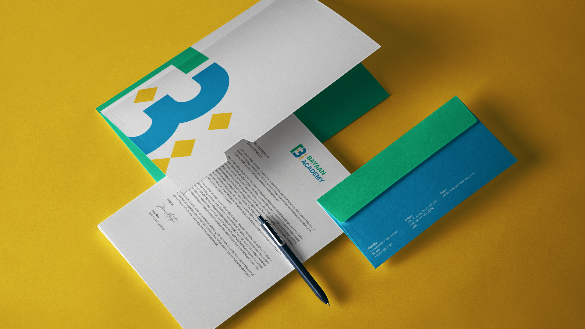 Bayaan Academy stationery