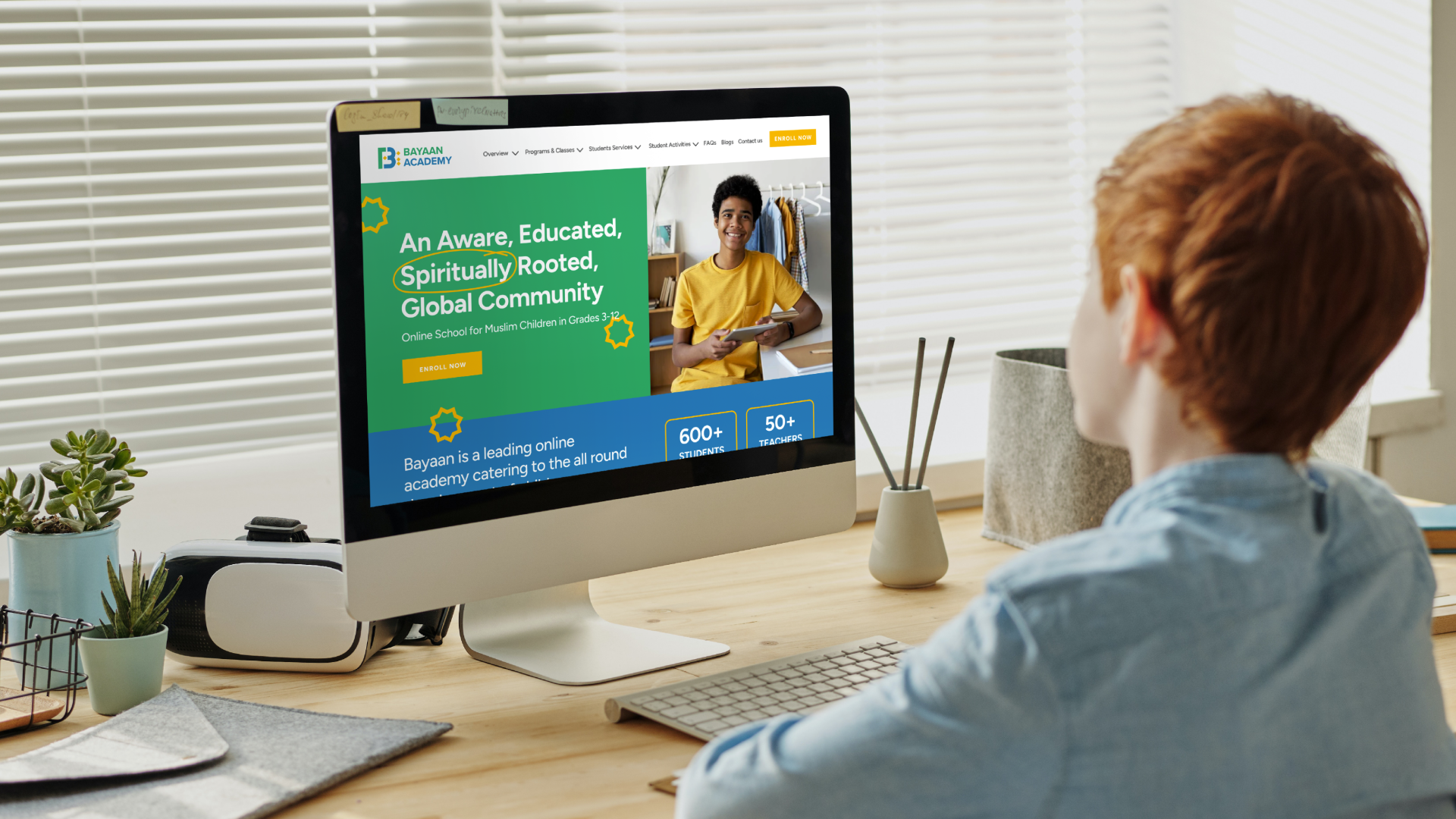 Bayaan Academy website on desktop