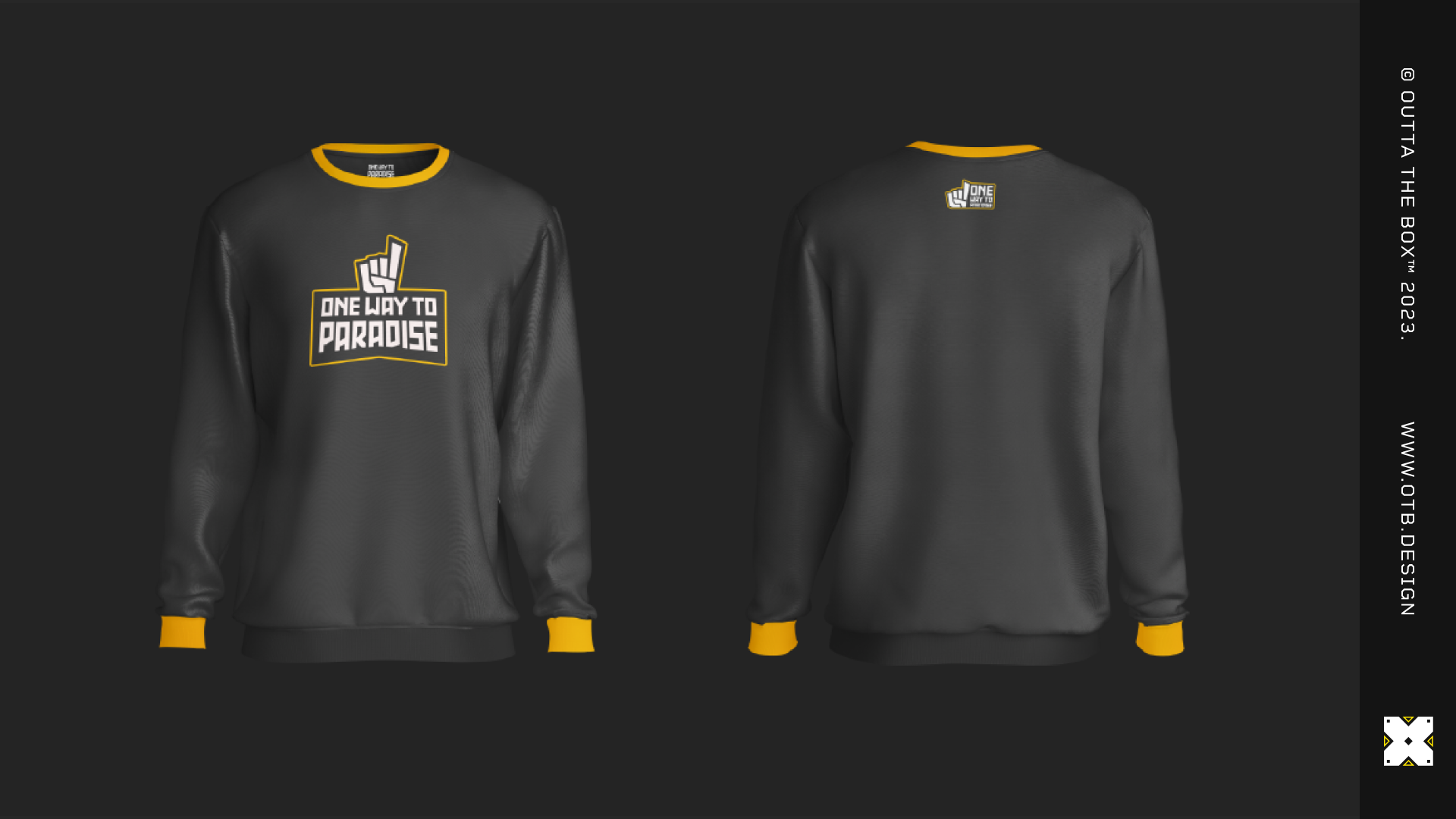 One Way to Paradise crewneck front and back