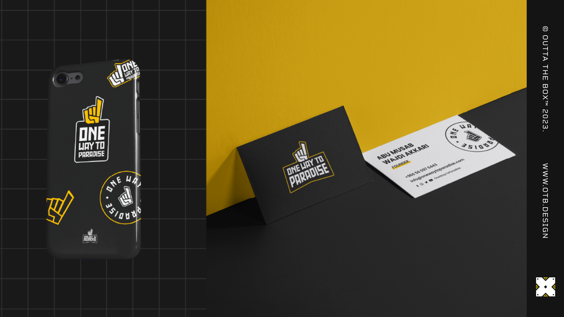 One Way to Paradise phone case and business cards